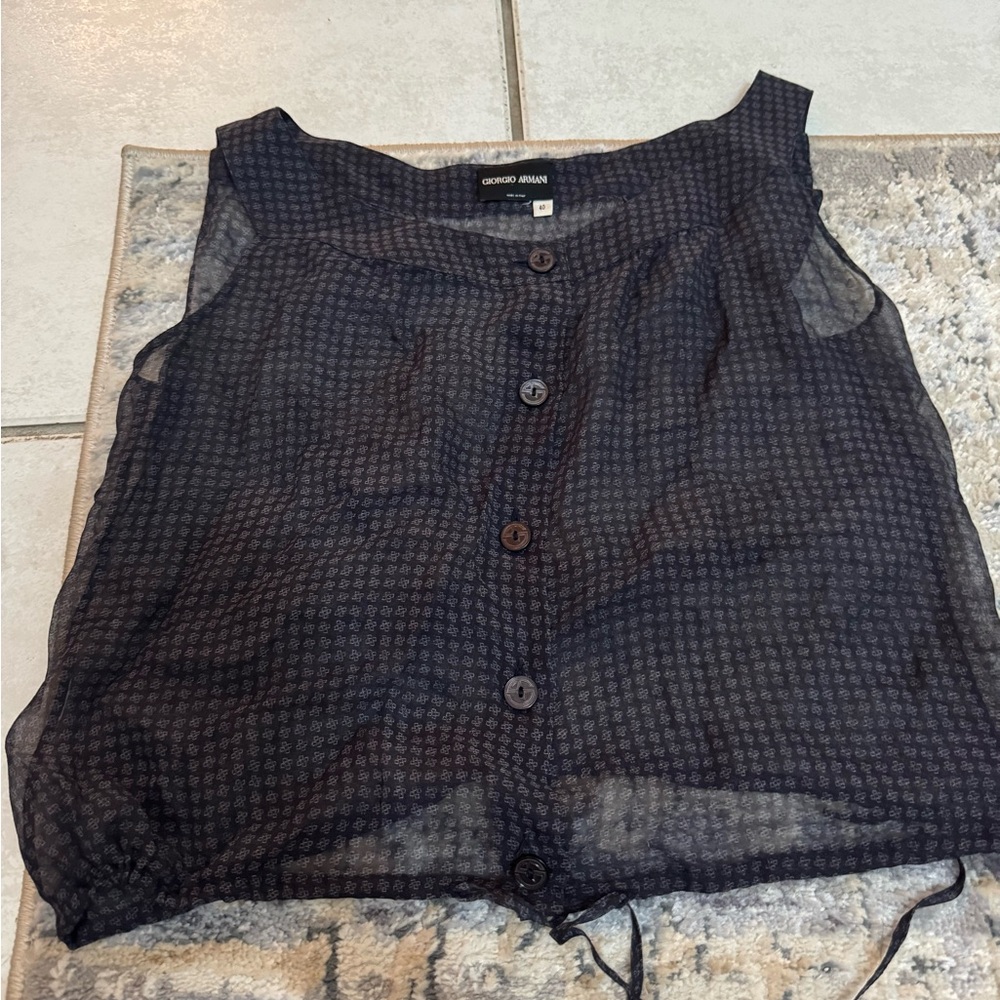 Giorgio Armani Sheer Black Women's Top